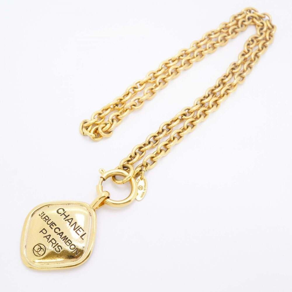 CHANEL Authentic Gold Diamond Logo Necklace - Picture 3 of 9